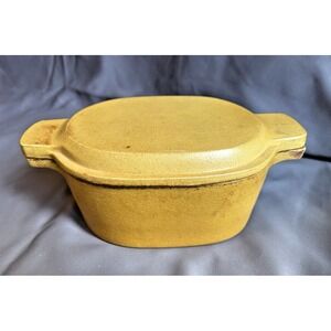 Vtg Yellow BENNINGTON POTTERY DUTCH OVEN‎ Covered Casserole Roast 1855 David Gil